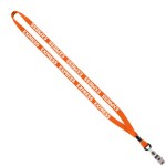 1/2" Cotton Lanyard with Metal Crimp & Split-Ring - Orange MC1 1/2" Cotton Lanyard with Metal Crimp & Split-Ring - Orange MC1