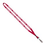 1/2" Cotton Lanyard with Metal Crimp & Split-Ring - Red MC1 1/2" Cotton Lanyard with Metal Crimp & Split-Ring - Red MC1