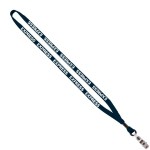 1/2" Cotton Lanyard with Metal Crimp & Split-Ring - Navy MC1 1/2" Cotton Lanyard with Metal Crimp & Split-Ring - Navy MC1