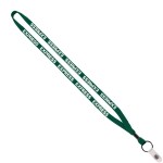 1/2" Cotton Lanyard with Metal Crimp & Split-Ring - Forest Green MC2 1/2" Cotton Lanyard with Metal Crimp & Split-Ring - Forest Green MC2