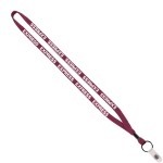 1/2" Cotton Lanyard with Metal Crimp & Split-Ring - Burgundy MC2 1/2" Cotton Lanyard with Metal Crimp & Split-Ring - Burgundy MC2