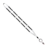 1/2" Cotton Lanyard with Metal Crimp & Split-Ring - White MC2 1/2" Cotton Lanyard with Metal Crimp & Split-Ring - White MC2