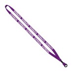 1/2" Cotton Lanyard with Metal Crimp & Split-Ring - Purple 1/2" Cotton Lanyard with Metal Crimp & Split-Ring - Purple
