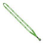 1/2" Cotton Lanyard with Metal Crimp & Split-Ring - Lime Green 1/2" Cotton Lanyard with Metal Crimp & Split-Ring - Lime Green