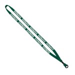 1/2" Cotton Lanyard with Metal Crimp & Split-Ring - Forest Green 1/2" Cotton Lanyard with Metal Crimp & Split-Ring - Forest Green