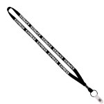 1/2" Cotton Lanyard with Metal Crimp & Split-Ring - Black MC2 1/2" Cotton Lanyard with Metal Crimp & Split-Ring - Black MC2