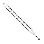 1/2" Cotton Lanyard with Metal Crimp & Split-Ring - White 1/2" Cotton Lanyard with Metal Crimp & Split-Ring - White