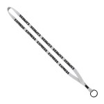 1/2" Cotton Lanyard with Metal Crimp & Split-Ring - White 1/2" Cotton Lanyard with Metal Crimp & Split-Ring - White