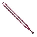 1/2" Cotton Lanyard with Metal Crimp & Split-Ring - Burgundy 1/2" Cotton Lanyard with Metal Crimp & Split-Ring - Burgundy