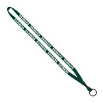 1/2" Cotton Lanyard with Metal Crimp & Split-Ring - Forest Green 1/2" Cotton Lanyard with Metal Crimp & Split-Ring - Forest Green