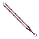1/2" Cotton Lanyard with Metal Crimp & Split-Ring - Burgundy 1/2" Cotton Lanyard with Metal Crimp & Split-Ring - Burgundy