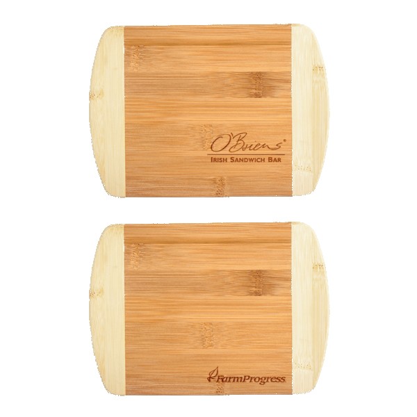 Two-Tone Bar 8" x 5-3/4" Bamboo Cutting Board 1 Two-Tone Bar 8" x 5-3/4" Bamboo Cutting Board 1