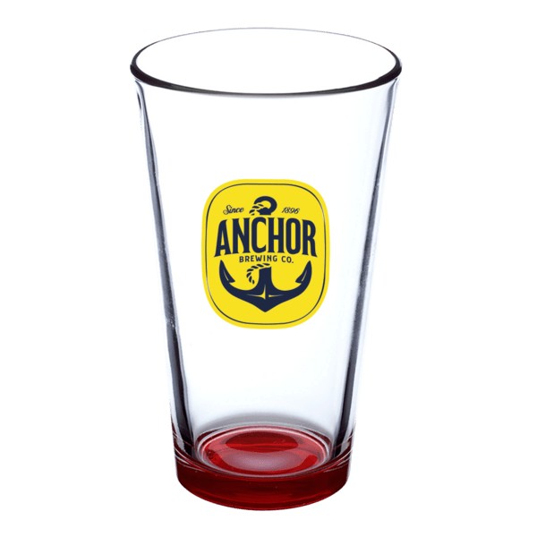 Thirsty 16 oz Pint Glasses with Color Bottom 1