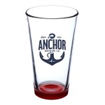 Thirsty 16 oz Pint Glasses with Color Bottom - Red Pad Print Thirsty 16 oz Pint Glasses with Color Bottom - Red Pad Print