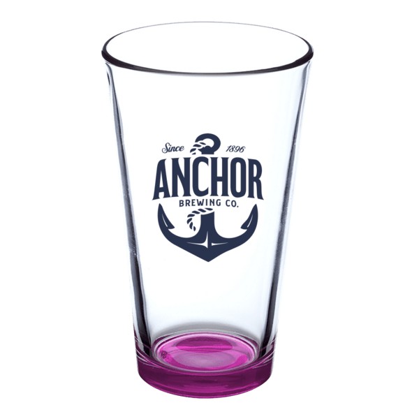 Thirsty 16 oz Pint Glasses with Color Bottom 1