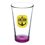 Thirsty 16 oz Pint Glasses with Color Bottom 12 Thirsty 16 oz Pint Glasses with Color Bottom 12