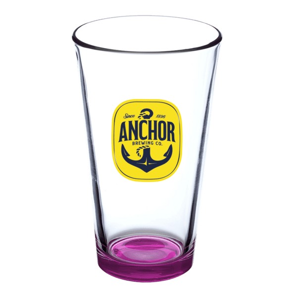 Thirsty 16 oz Pint Glasses with Color Bottom 1