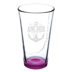 Thirsty 16 oz Pint Glasses with Color Bottom - Pink Laser Engraving Thirsty 16 oz Pint Glasses with Color Bottom - Pink Laser Engraving