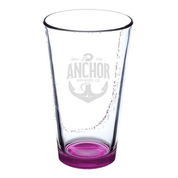 Thirsty 16 oz Pint Glasses with Color Bottom 1