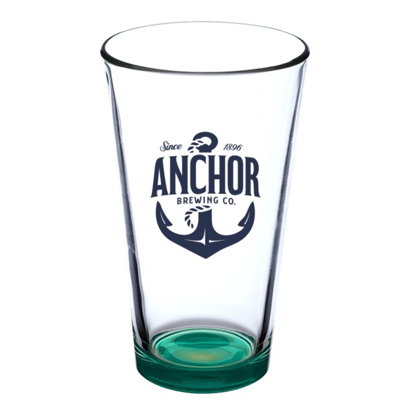 Thirsty 16 oz Pint Glasses with Color Bottom 1