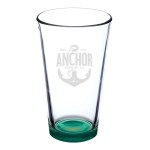 Thirsty 16 oz Pint Glasses with Color Bottom - Green Laser Engraving Thirsty 16 oz Pint Glasses with Color Bottom - Green Laser Engraving