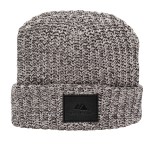 Milliner Cuffed Knit Beanie with Leather Patch - Black Milliner Cuffed Knit Beanie with Leather Patch - Black