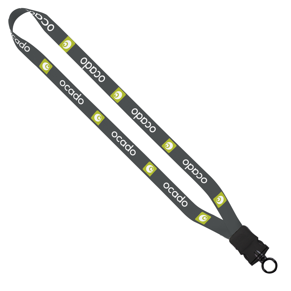 3/4" Dye-Sublimated Lanyard with Plastic Snap-Buckle Release and Plastic O- 1