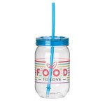 Fiesta Mason Jar Tumbler - 22 Oz. - Carolina Blue Spectrum Digital Print Fiesta Mason Jar Tumbler - 22 Oz. - Carolina Blue Spectrum Digital Print