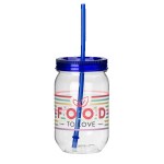 Fiesta Mason Jar Tumbler - 22 Oz. - Blue Spectrum Digital Print Fiesta Mason Jar Tumbler - 22 Oz. - Blue Spectrum Digital Print