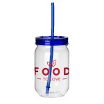 Fiesta Mason Jar Tumbler - 22 Oz. - Blue Fiesta Mason Jar Tumbler - 22 Oz. - Blue