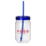 Fiesta Mason Jar Tumbler - 22 Oz. - Blue Screen Print Fiesta Mason Jar Tumbler - 22 Oz. - Blue Screen Print