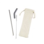Reusable Stainless Steel Straw Set - Black Blank Reusable Stainless Steel Straw Set - Black Blank