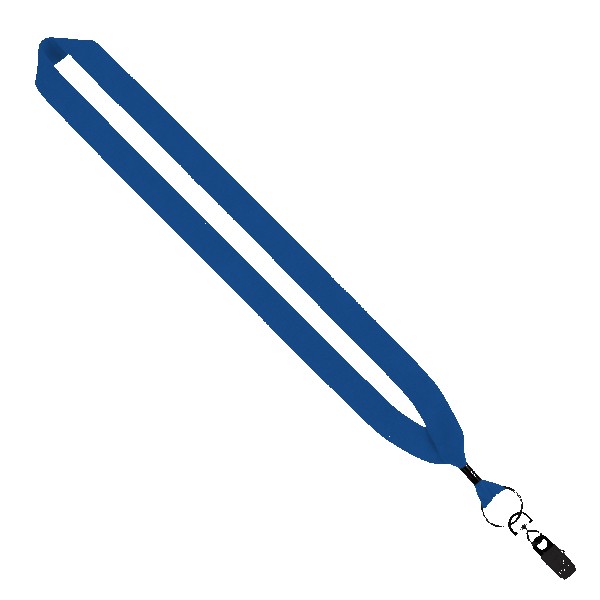 1" Cotton Lanyard with Metal Crimp & Metal Bulldog Clip 1