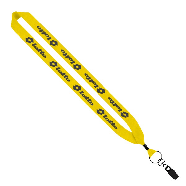 1" Cotton Lanyard with Metal Crimp & Metal Bulldog Clip 1