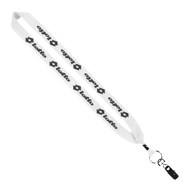 1" Cotton Lanyard with Metal Crimp & Metal Bulldog Clip 1