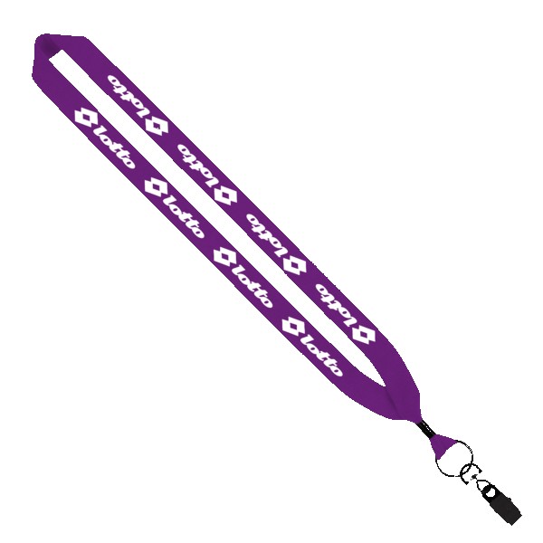 1" Cotton Lanyard with Metal Crimp & Metal Bulldog Clip 1