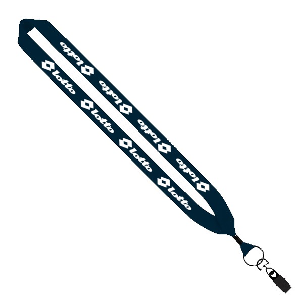 1" Cotton Lanyard with Metal Crimp & Metal Bulldog Clip 1