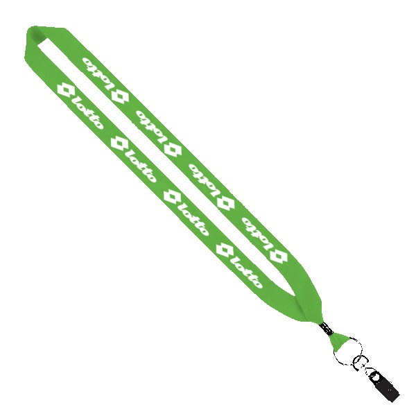 1" Cotton Lanyard with Metal Crimp & Metal Bulldog Clip 1