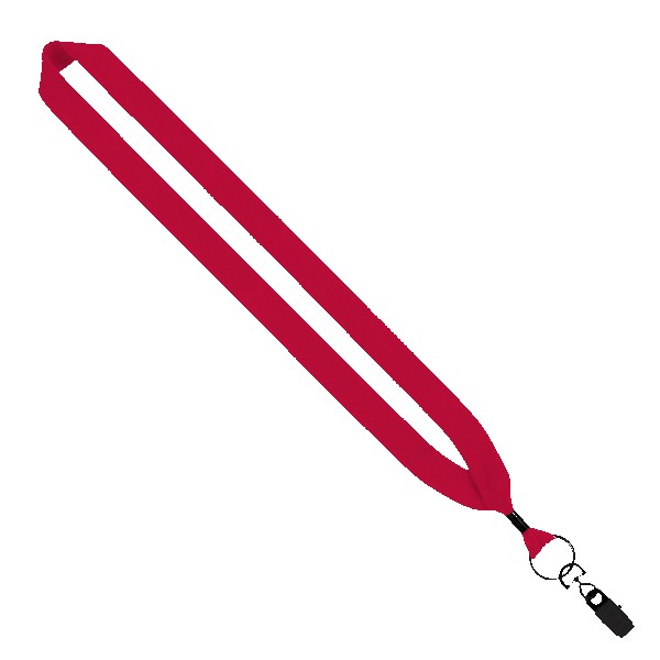 1" Cotton Lanyard with Metal Crimp & Metal Bulldog Clip 1