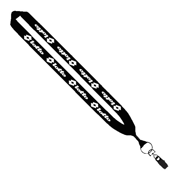 1" Cotton Lanyard with Metal Crimp & Metal Bulldog Clip 1