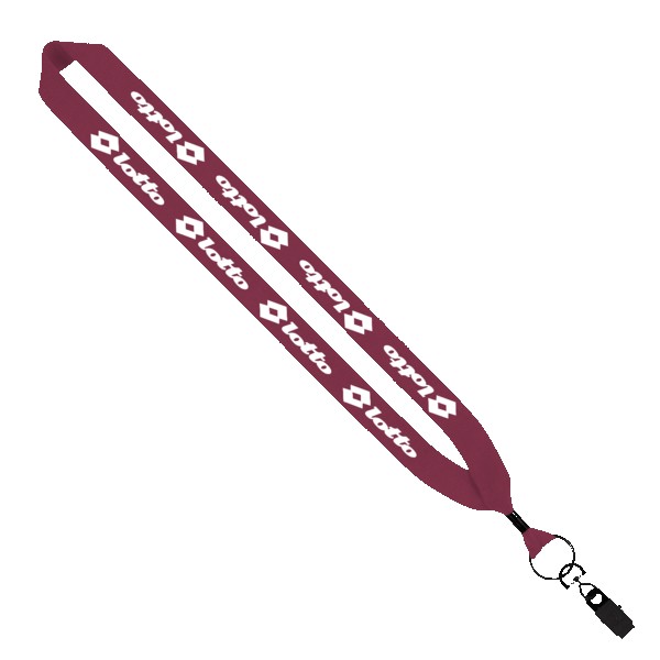 1" Cotton Lanyard with Metal Crimp & Metal Bulldog Clip 1