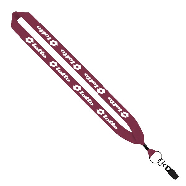 1" Cotton Lanyard with Metal Crimp & Metal Bulldog Clip 1