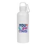 Hydraclasp 25 oz Single Wall Stainless Steel Water Bottle with Carabiner - WB26803-WH-EYE Hydraclasp 25 oz Single Wall Stainless Steel Water Bottle with Carabiner - WB26803-WH-EYE