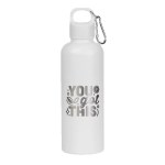 Hydraclasp 25 oz Single Wall Stainless Steel Water Bottle with Carabiner - WB26803-WH-CHSL Hydraclasp 25 oz Single Wall Stainless Steel Water Bottle with Carabiner - WB26803-WH-CHSL