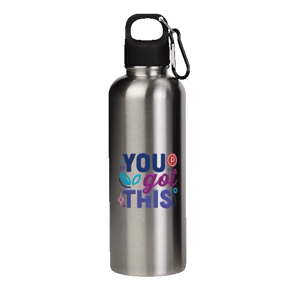 Hydraclasp 25 oz Single Wall Stainless Steel Water Bottle with Carabiner 1