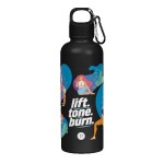 Hydraclasp 25 oz Single Wall Stainless Steel Water Bottle with Carabiner - WB26803-BK-SPECFW Hydraclasp 25 oz Single Wall Stainless Steel Water Bottle with Carabiner - WB26803-BK-SPECFW