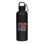 Hydraclasp 25 oz Single Wall Stainless Steel Water Bottle with Carabiner - WB26803-BK-EYE Hydraclasp 25 oz Single Wall Stainless Steel Water Bottle with Carabiner - WB26803-BK-EYE