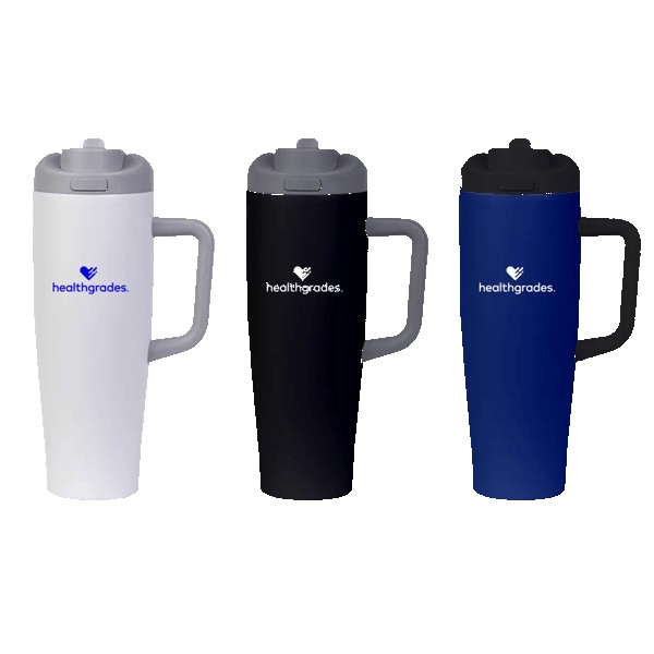 FlipSwitch 40 oz Recycled Stainless Steel Tumbler with Handle 1