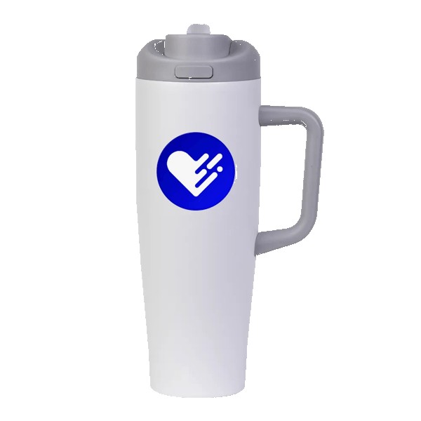 FlipSwitch 40 oz Recycled Stainless Steel Tumbler with Handle 1
