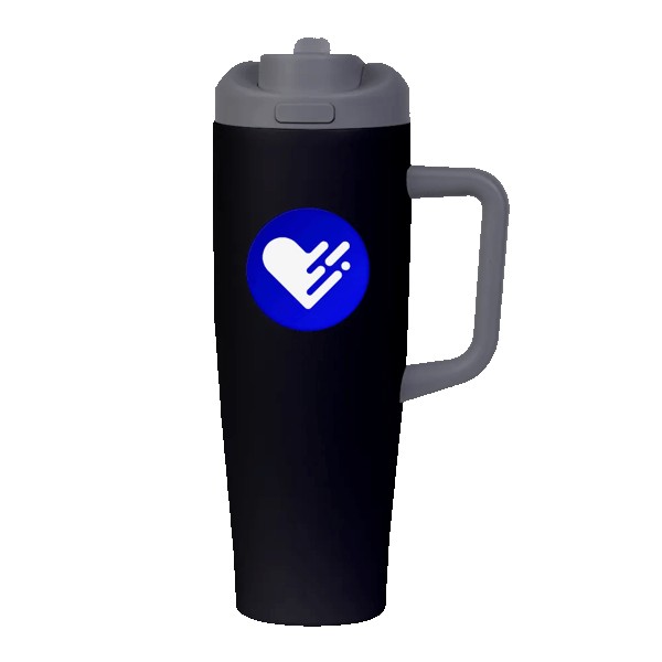 FlipSwitch 40 oz Recycled Stainless Steel Tumbler with Handle 1